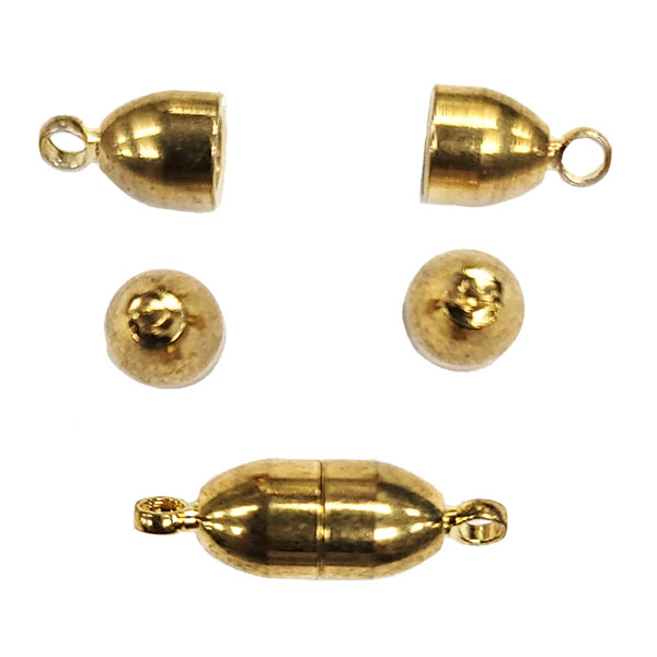MAGENTIC BULLET CLASP 6X19MM  GOLD COLOR(10 PCS)